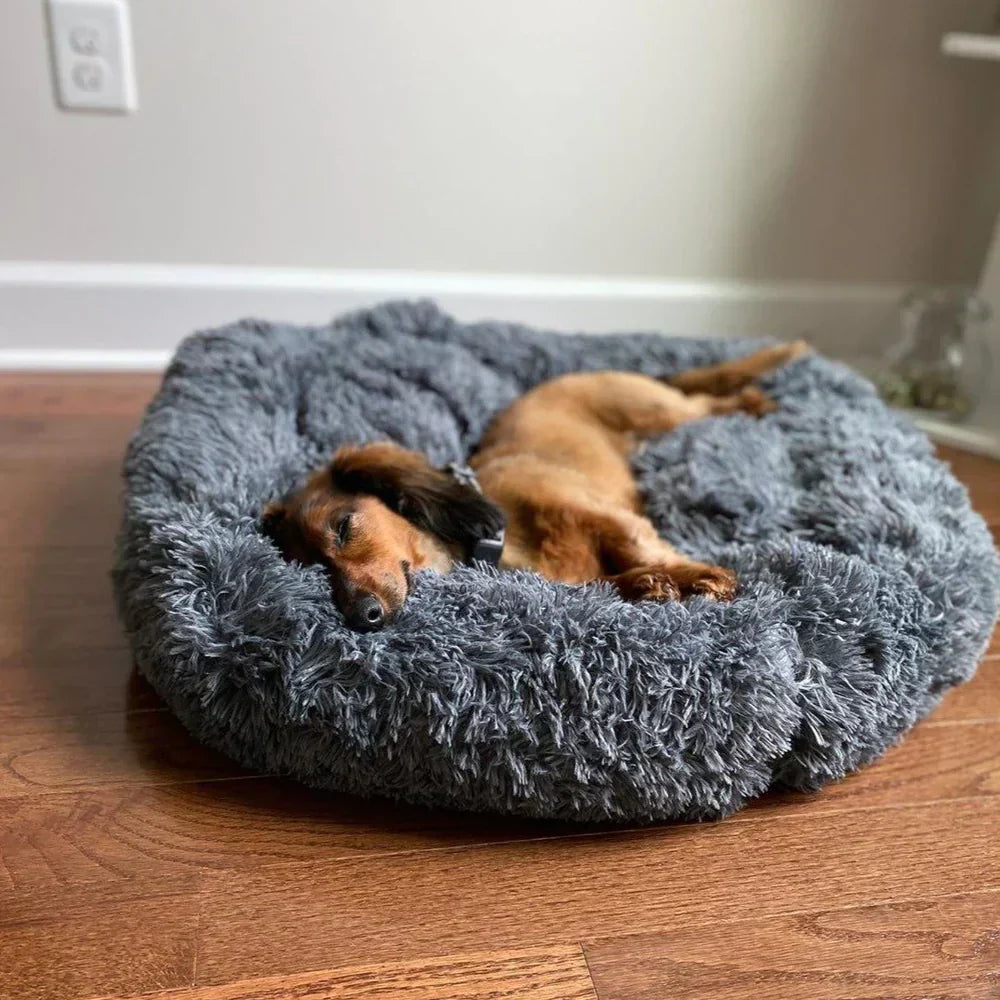 Dog Bed Orthopaedic Plush Round Calming Nest