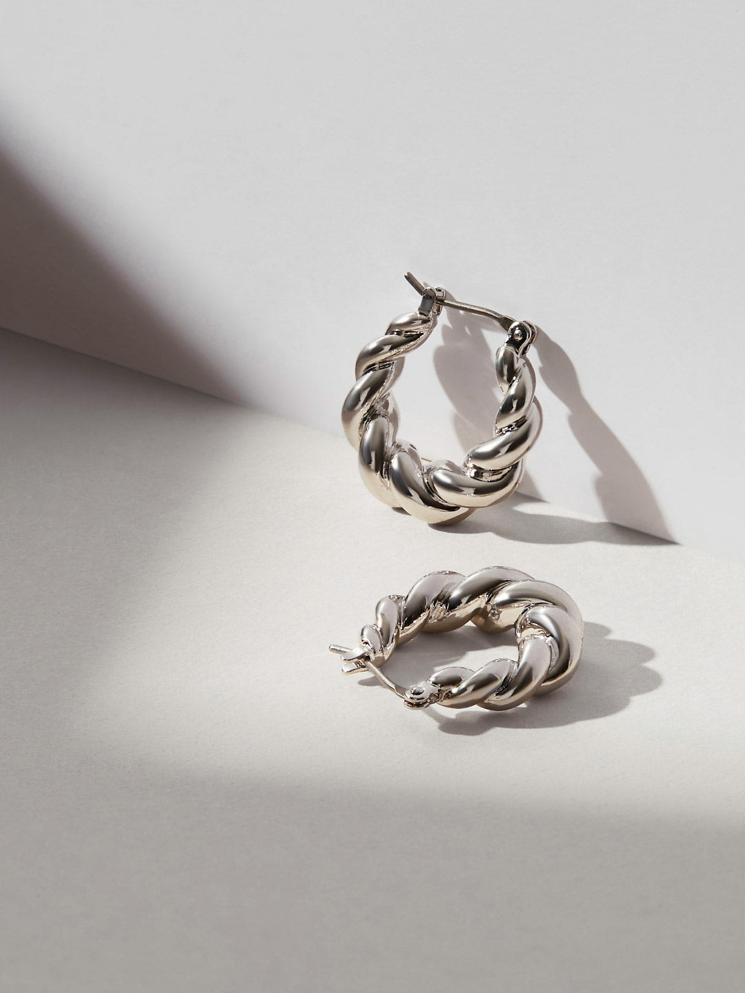 Croissant 925 Sterling Silver Hoop Earrings