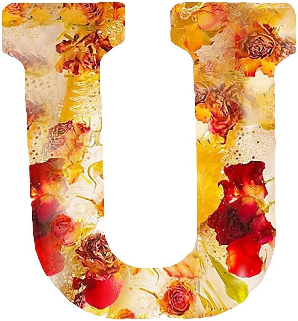 Letter Resin Lamp with Dried Flowers