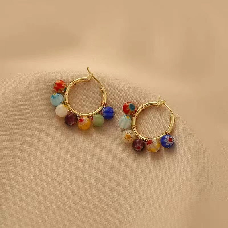 Candy Coloured Beaded Earrings