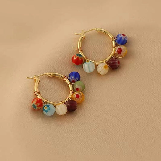 Candy Coloured Beaded Earrings