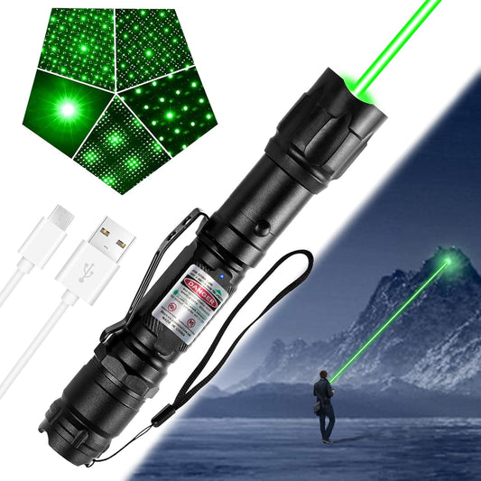 Flashlight Rechargeable Green Outdoor LED Torch
