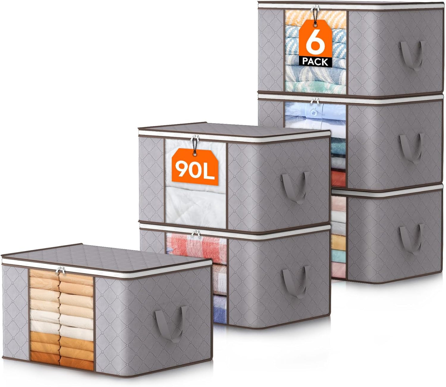 Storage Boxes with Handles for Clothes Organization