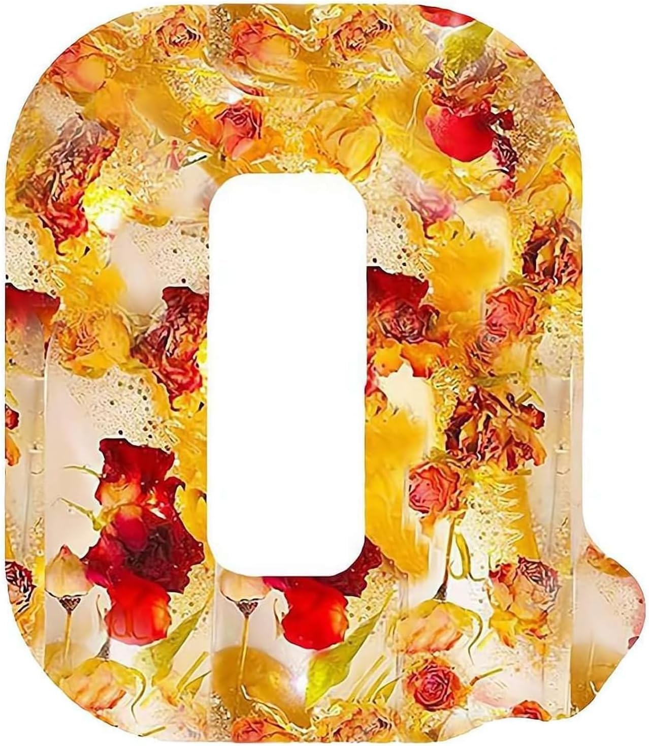 Letter Resin Lamp with Dried Flowers