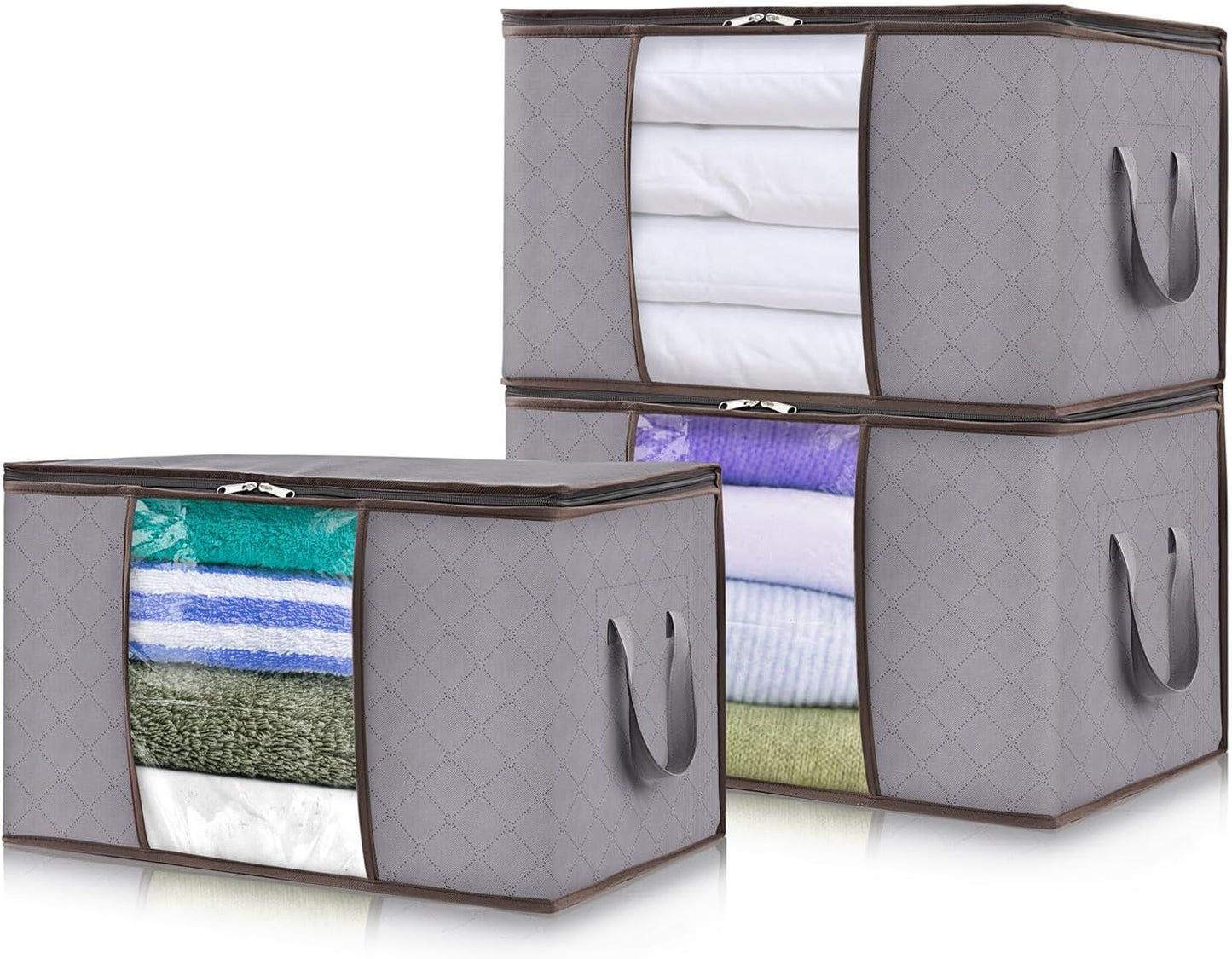 Storage Boxes with Handles for Clothes Organization