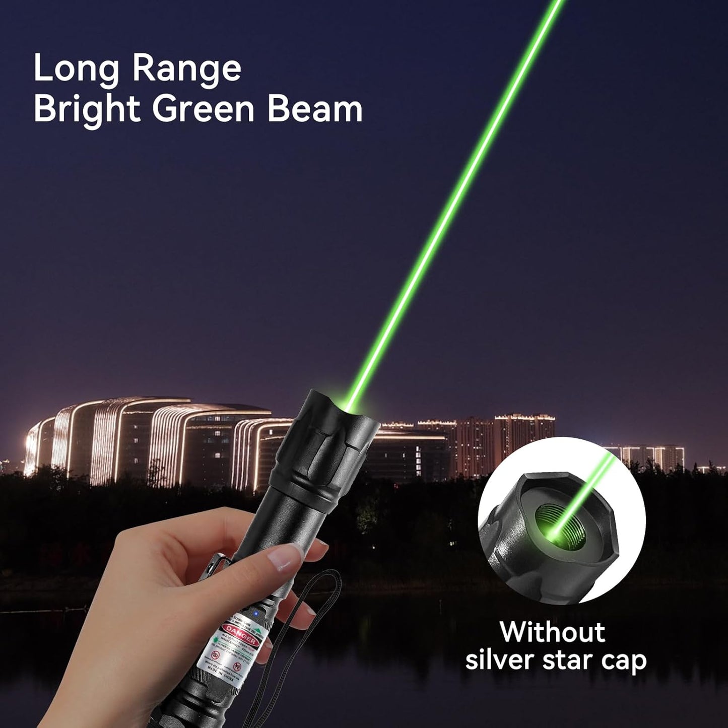 Flashlight Rechargeable Green Outdoor LED Torch