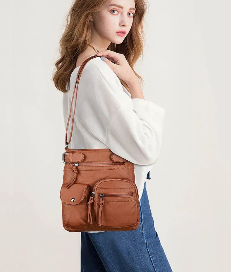 Multi-pocket crossbody bag Soft shoulder bag