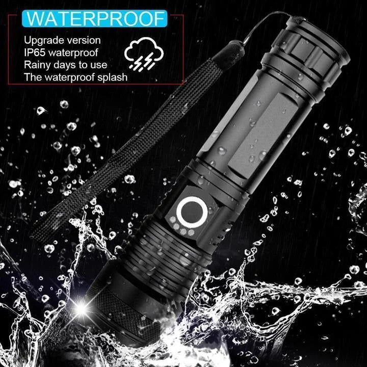 LED Torch Rechargeable Zoom Aluminium Flashlight