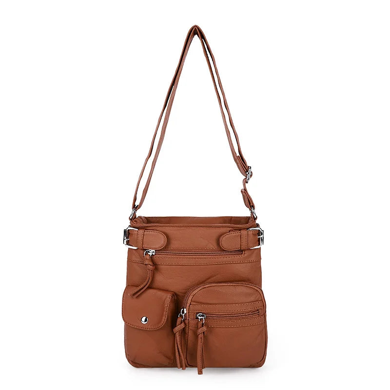 Multi-pocket crossbody bag Soft shoulder bag