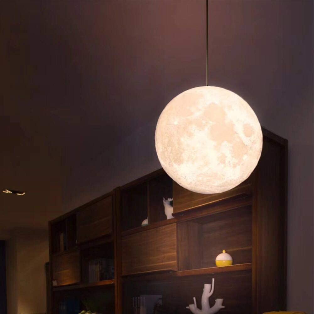 3D Moon Pendant Light | Touch Control LED Lamp for Bedroom