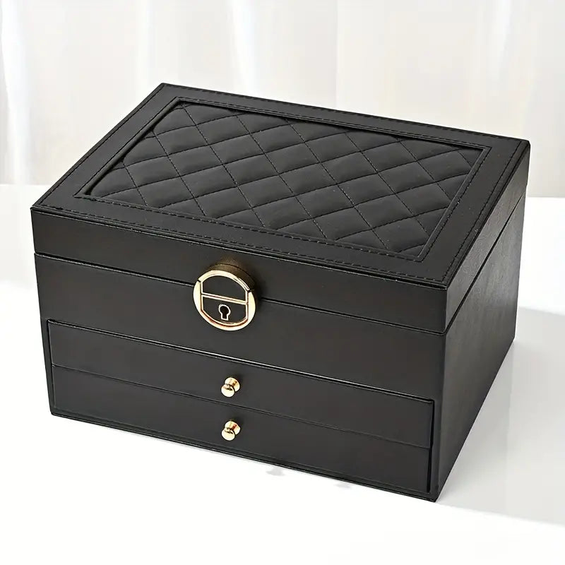 Jewelry Box Organizer Leather Multi-Layer Storage