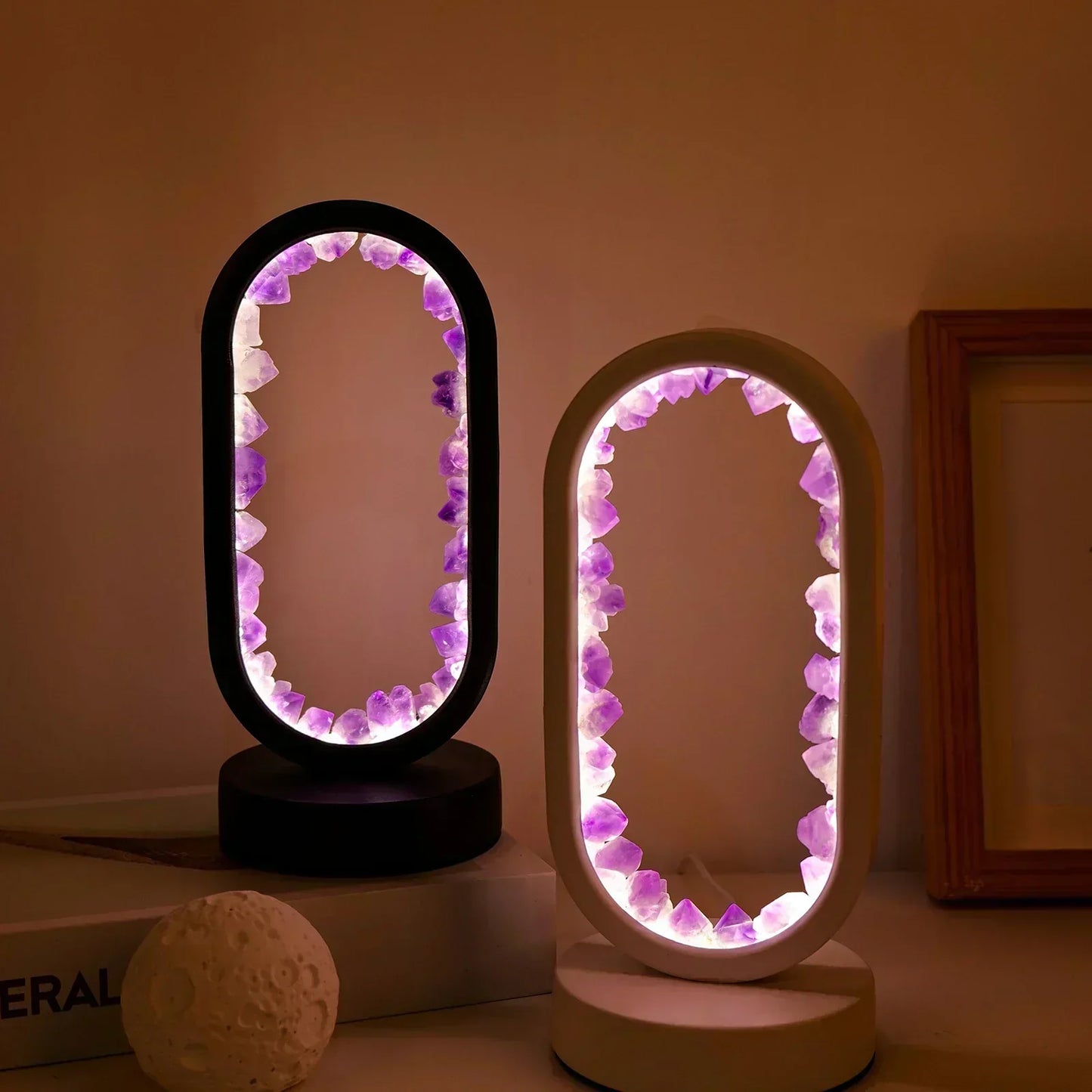 Table lamp with crystal ambient light design