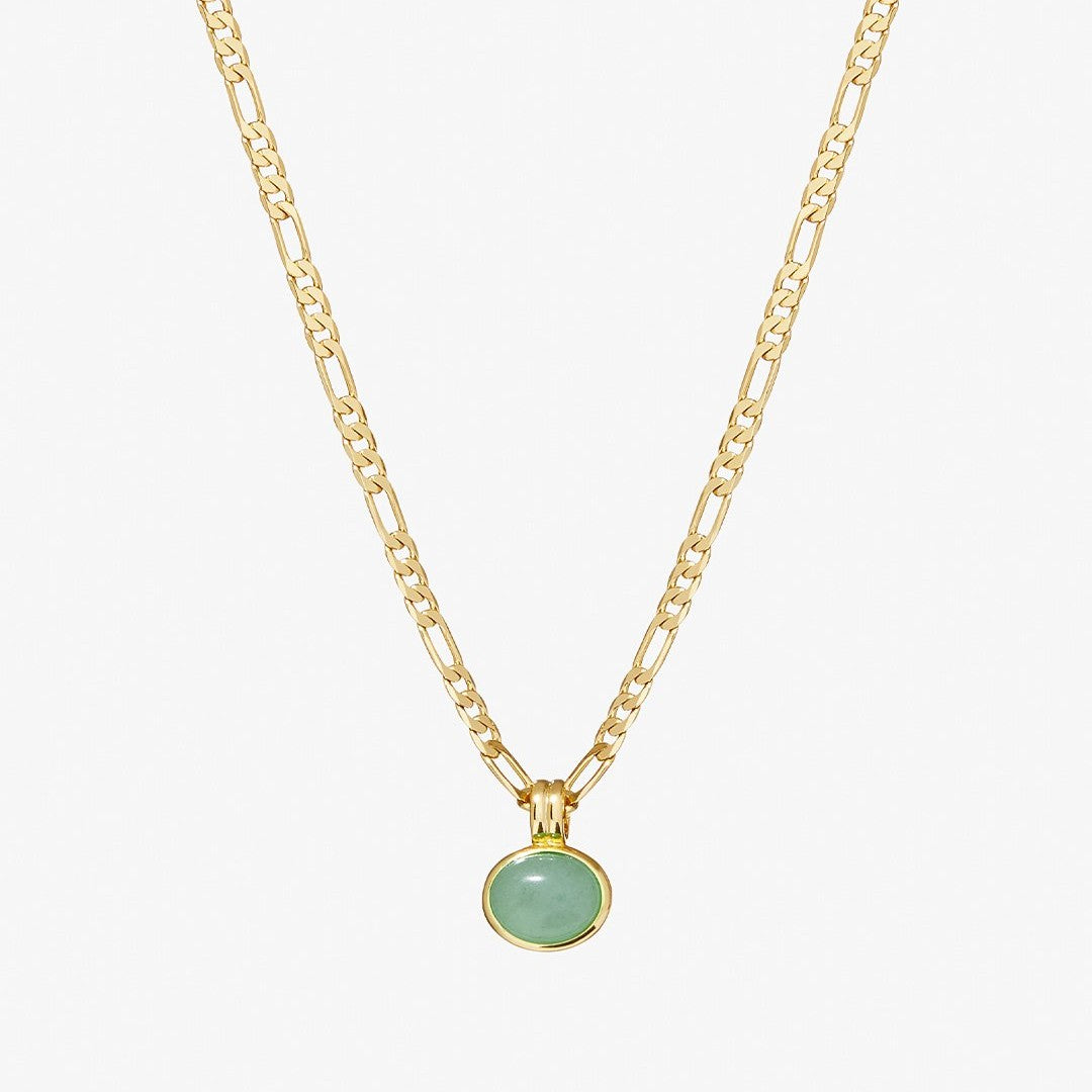 Jade oval pendant necklace
