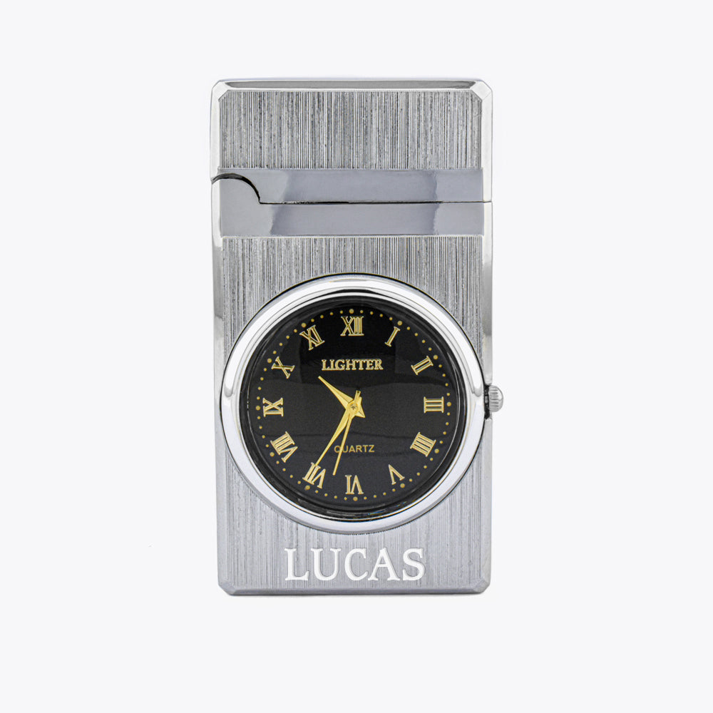 Lighter Watch with Silver Metal Case Design
