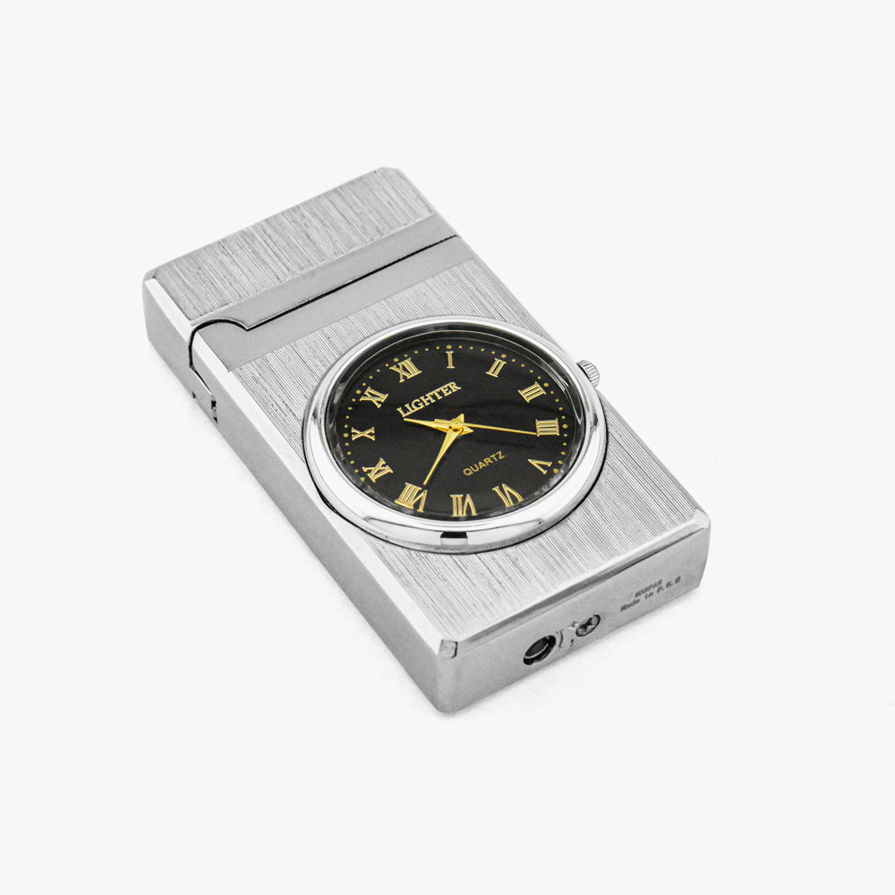 Lighter Watch with Silver Metal Case Design