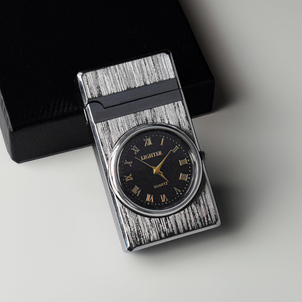 Lighter Watch with Silver Metal Case Design