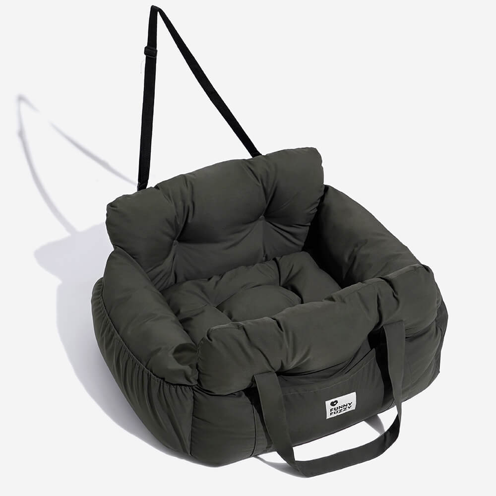 Dog Car Seat with Safety Strap and Cushion