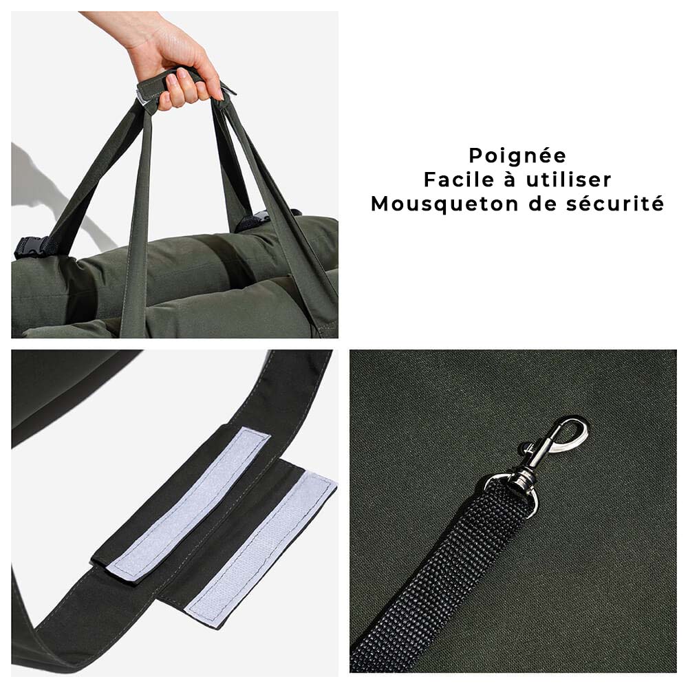 Dog Car Seat with Safety Strap and Cushion