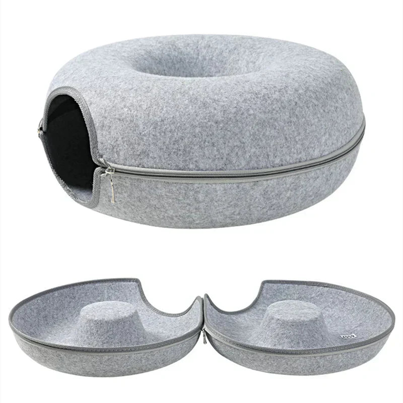Cat Bed Felt Tunnel Cave for Multi Cats