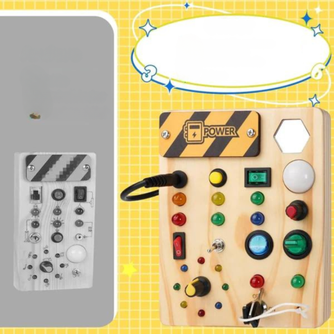 Wooden Learning Toy with Lights and Switches