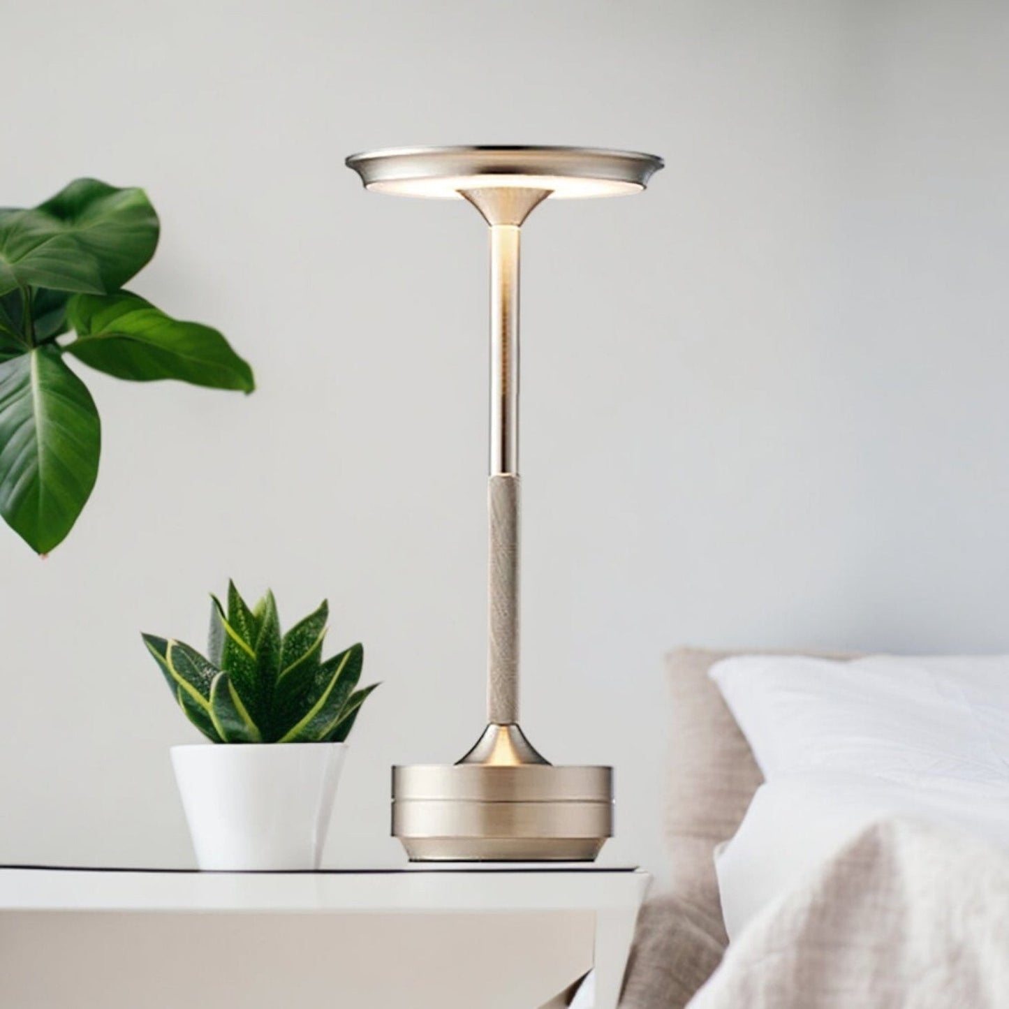 LED Table Lamp Modern Gold Metal Rechargeable