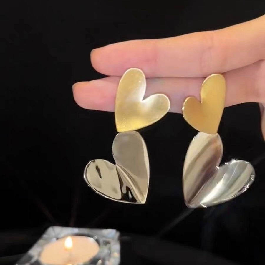 Brushed Heart Earrings