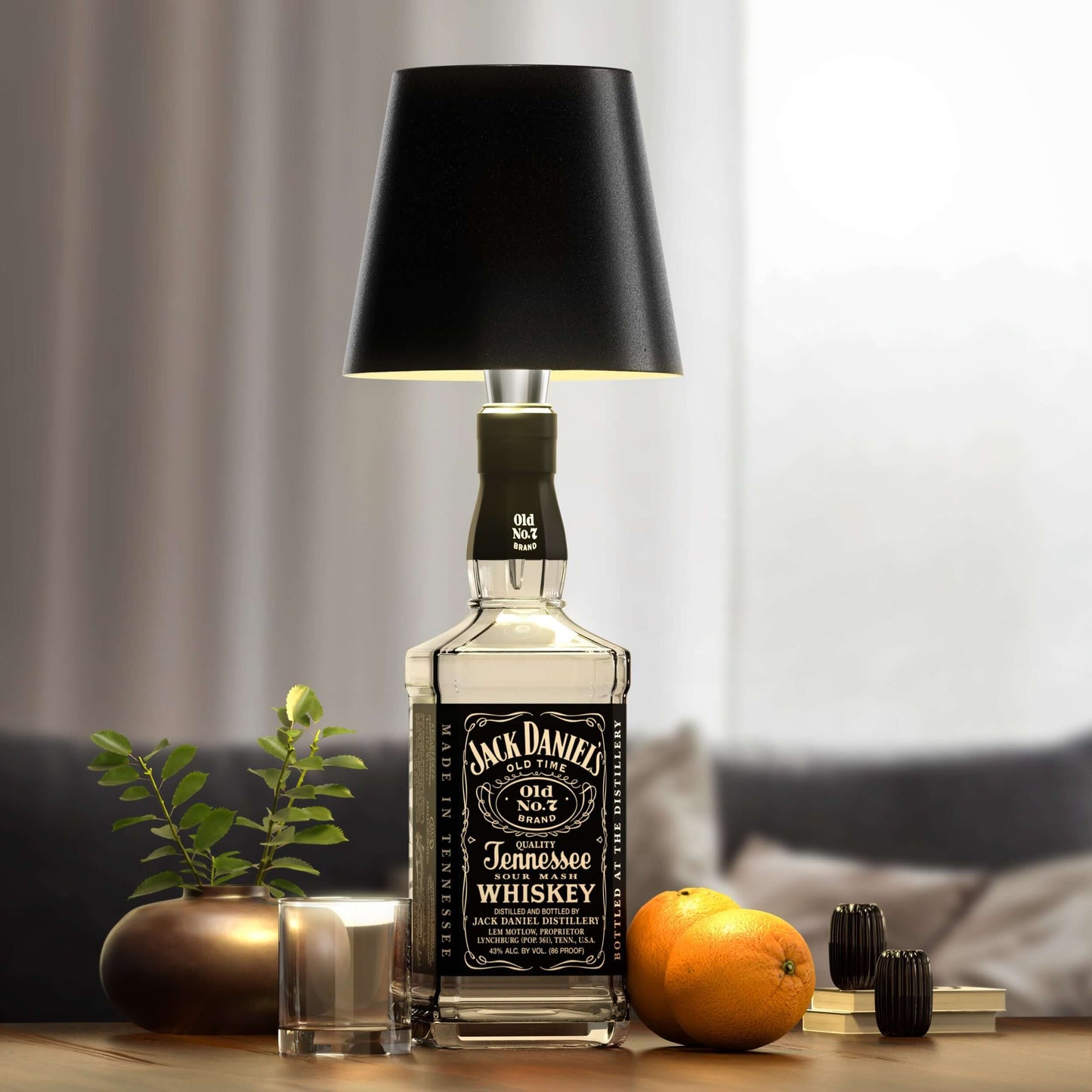 Table Lamp with Recycled Bottle Glass Base