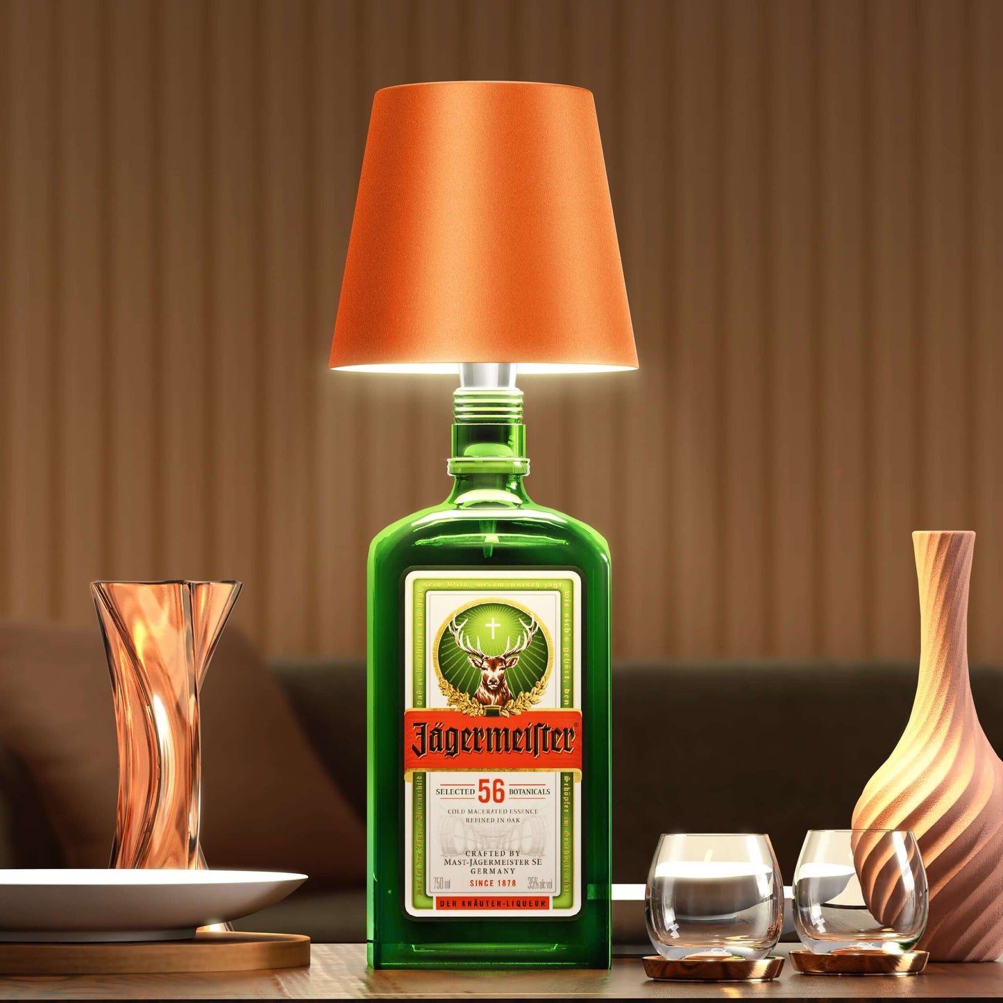 Table Lamp with Recycled Bottle Glass Base