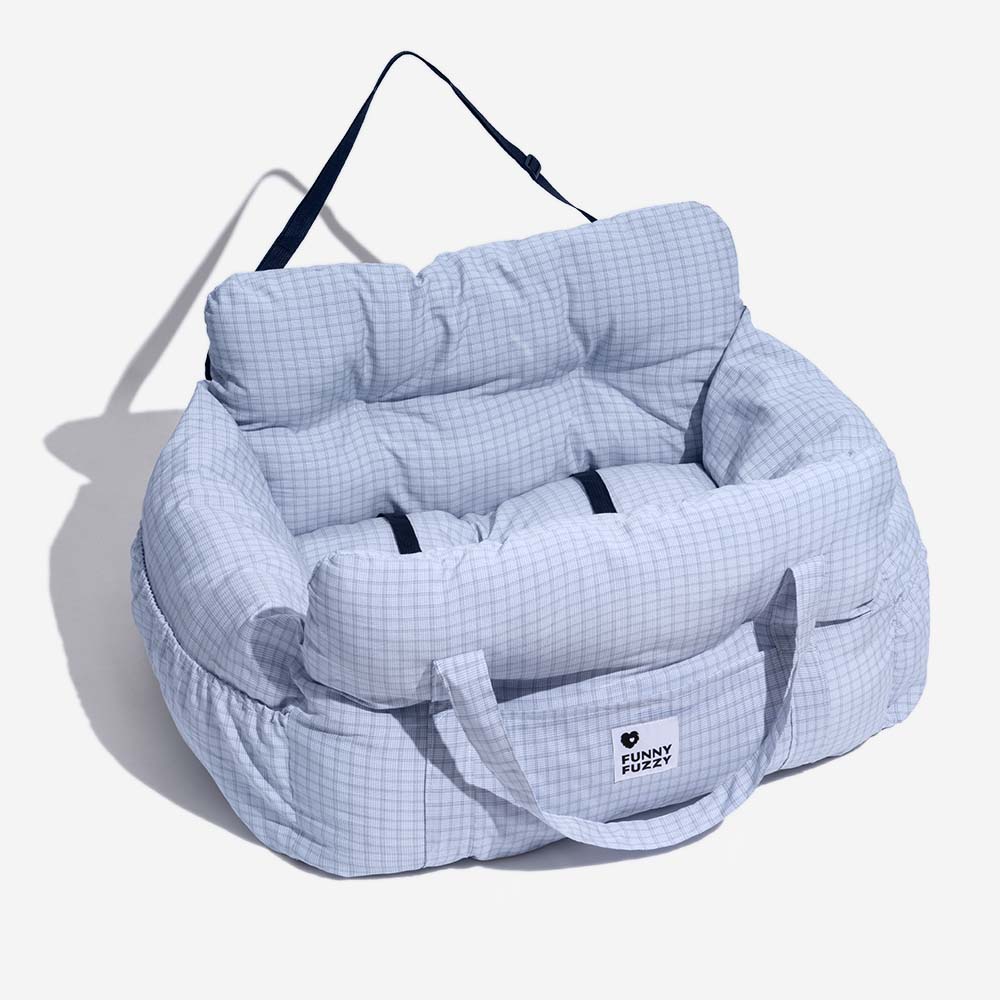 Dog Car Seat with Safety Strap and Cushion