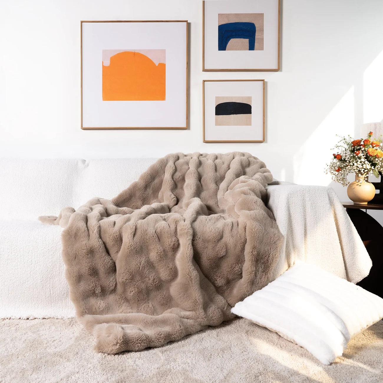 Faux Fur Throw Blanket Soft Luxury Design