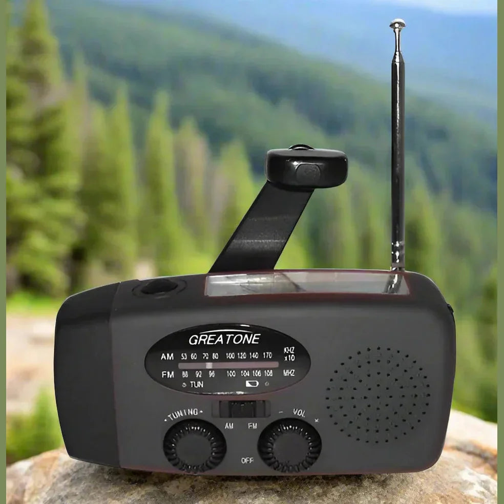 Emergency Radio | Solar Hand Crank Power Hub for Camping