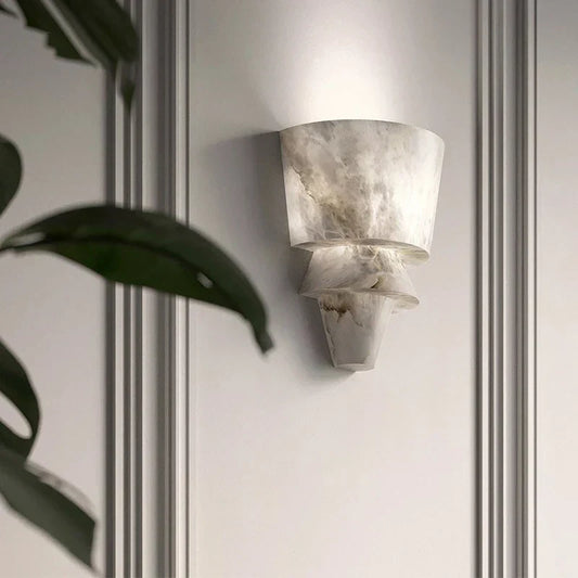 LuxeStone - Elegant Marble Wall Lamp Crafted from Natural Stone for a Modern Aesthetic