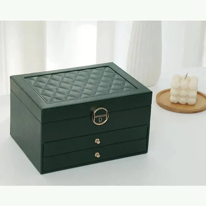 Jewelry Box Organizer Leather Multi-Layer Storage
