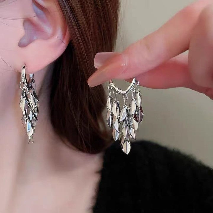 Leaf Tassel Earrings