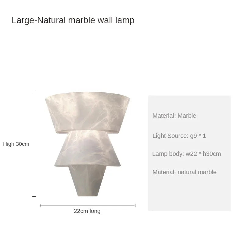 LuxeStone - Elegant Marble Wall Lamp Crafted from Natural Stone for a Modern Aesthetic
