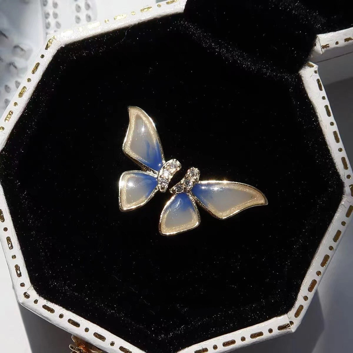 Blue Butterfly Earrings in Sterling Silver