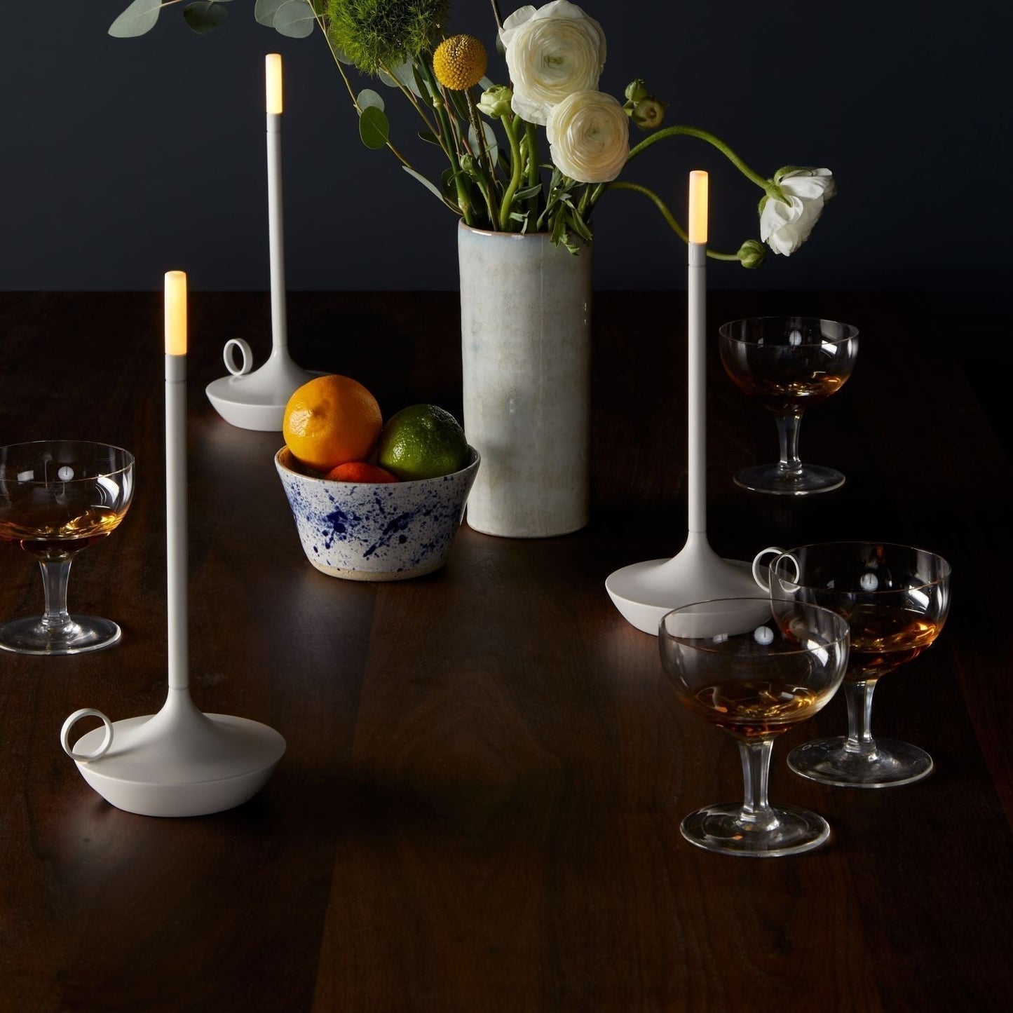 Table Lamp Brass Finish LED Rechargeable Light