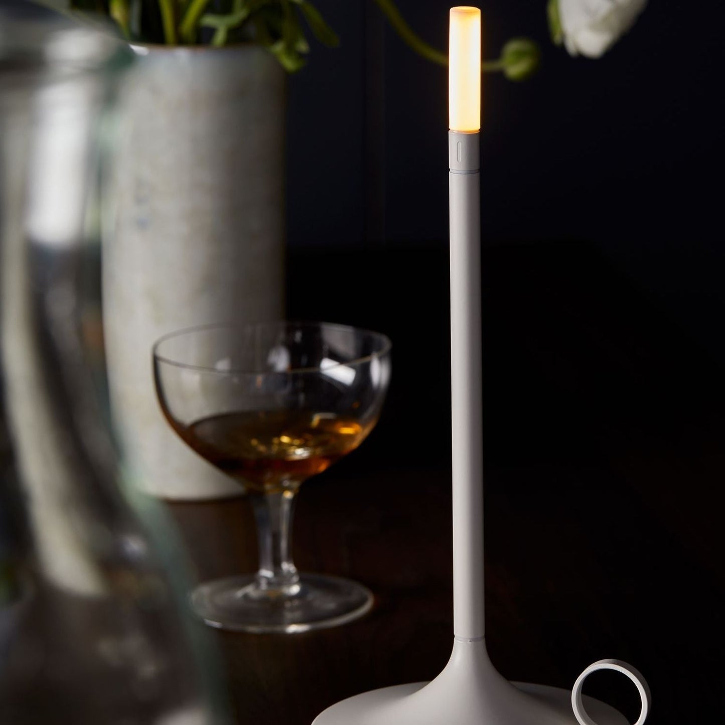 Table Lamp Brass Finish LED Rechargeable Light