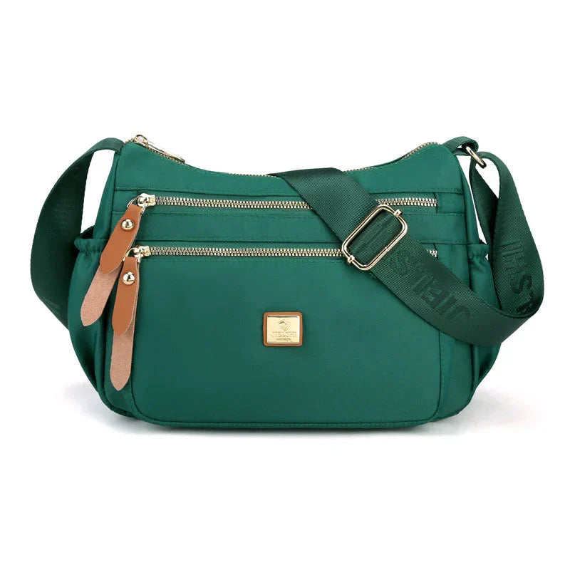 Shoulder strap bag with multiple compartments