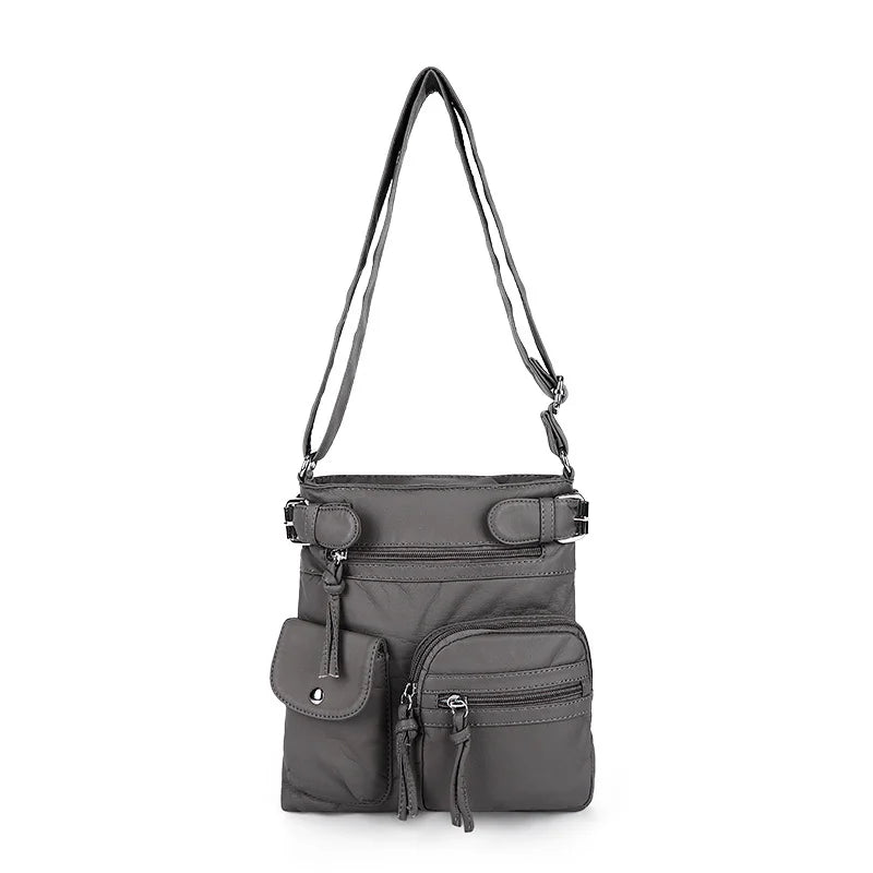 Multi-pocket crossbody bag Soft shoulder bag