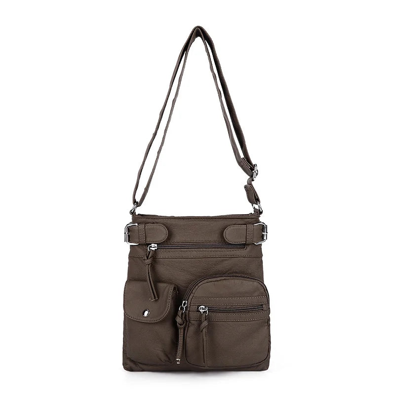 Multi-pocket crossbody bag Soft shoulder bag