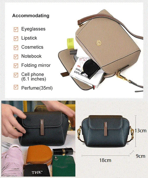 Lightweight luxurious soft leather - trendy and versatile crossbody bag