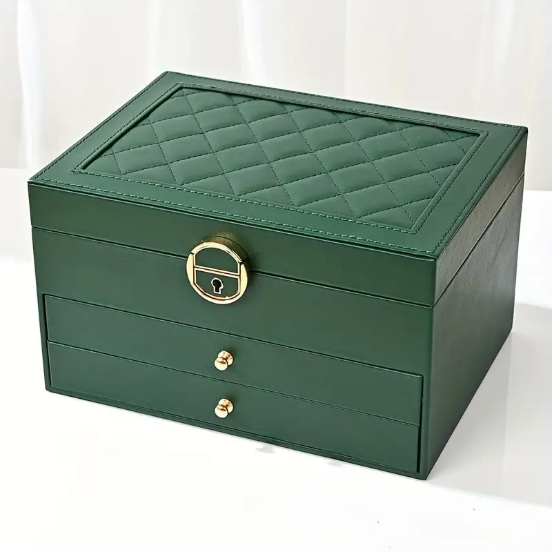 Jewelry Box Organizer Leather Multi-Layer Storage