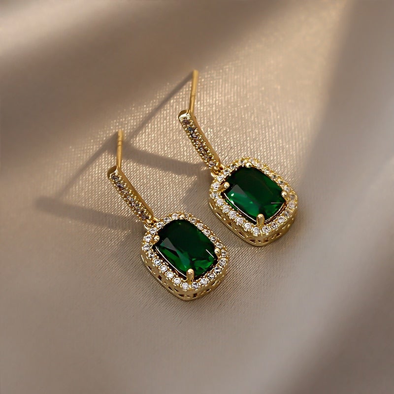 Evergreen Gold Crystal Earrings