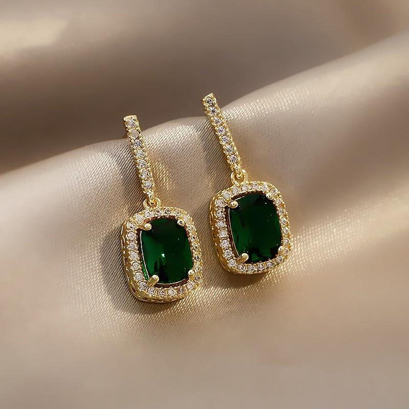 Evergreen Gold Crystal Earrings
