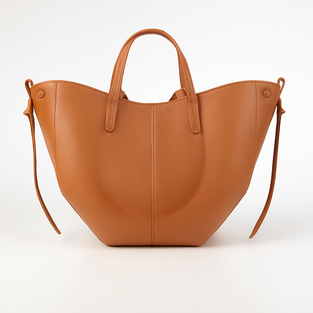 Leather Tote Bag in Classic Minimalist Style