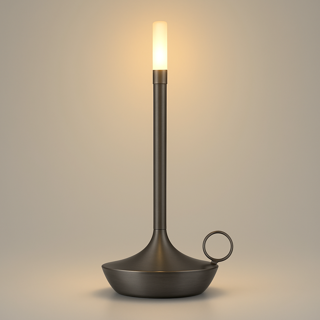 Table Lamp Brass Finish LED Rechargeable Light