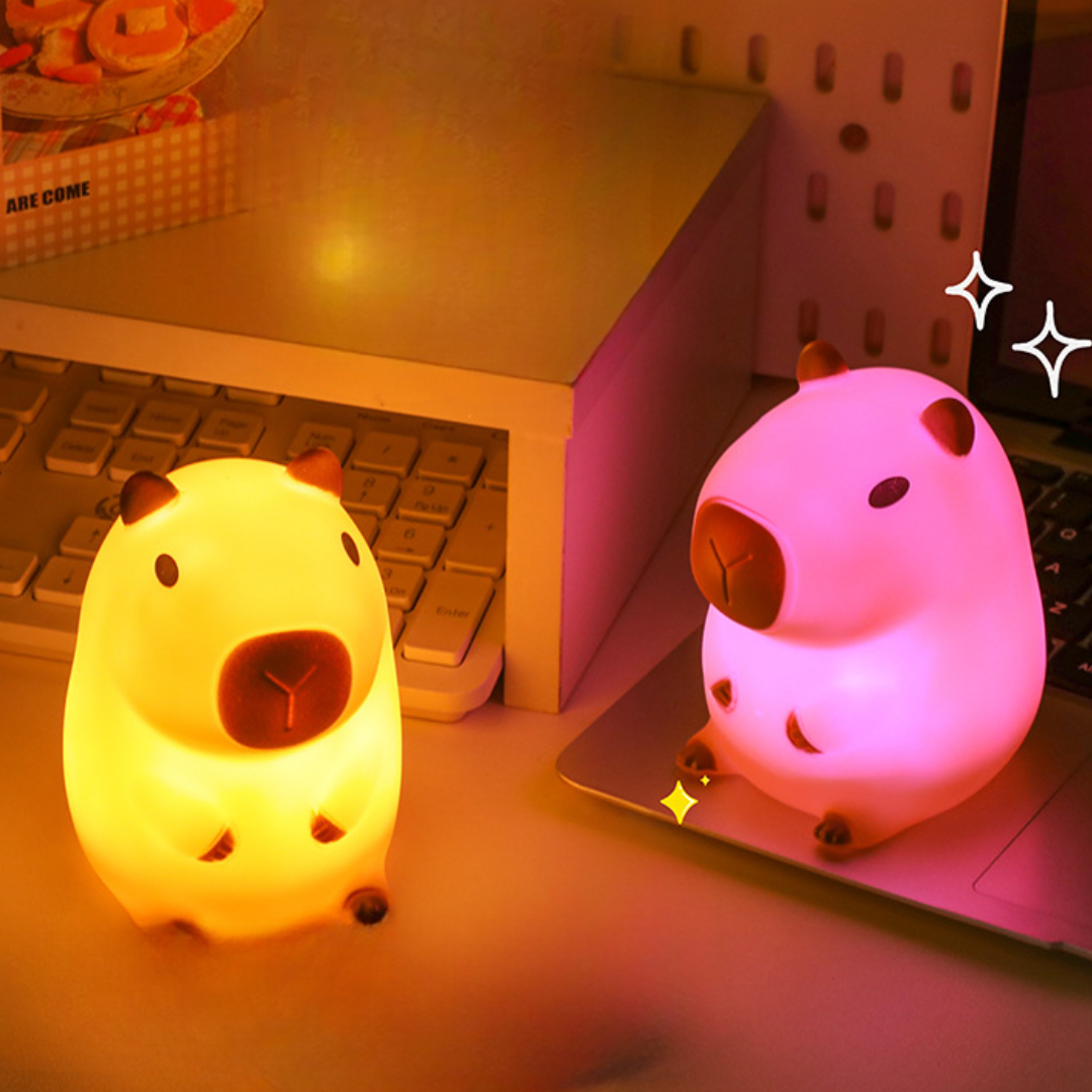 Capybara Night Light Adjustable Brightness Silicone