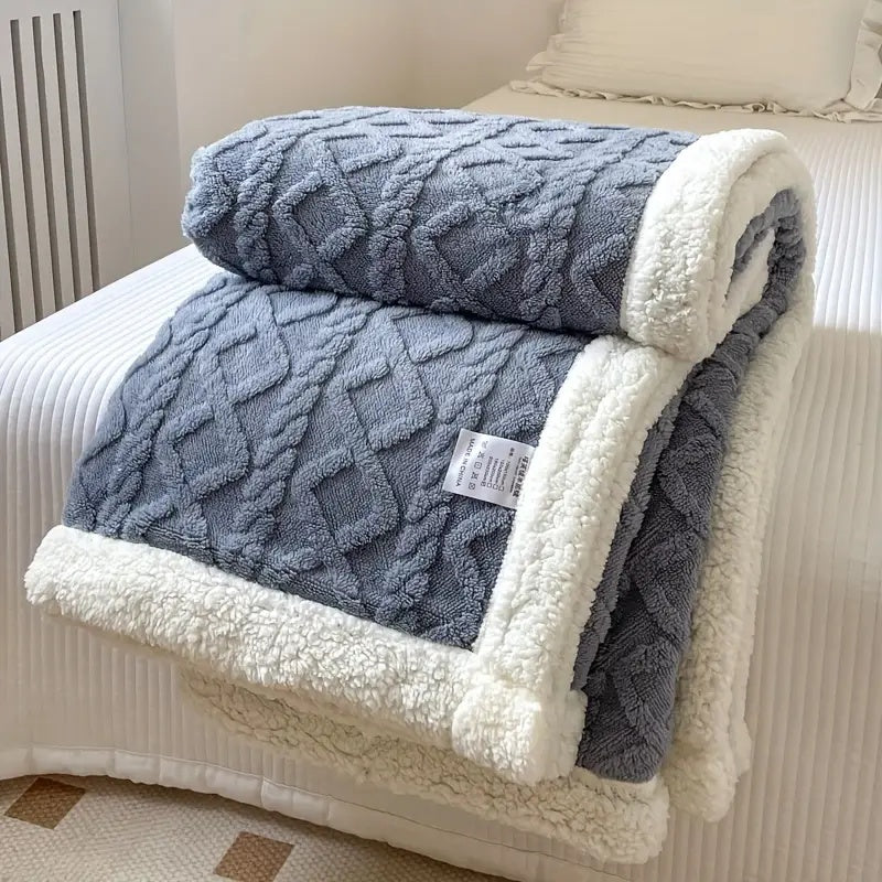 Fleece Throw Blanket Sherpa Reversible Bed Cover