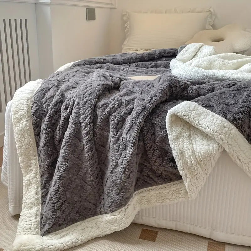 Fleece Throw Blanket Sherpa Reversible Bed Cover
